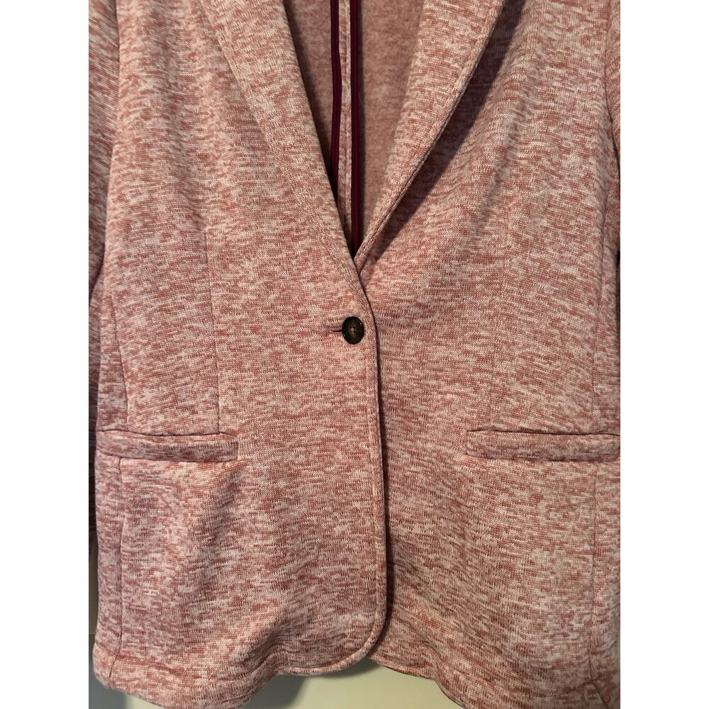 Lands End Blazer Womens Rosy Soft Knit Lined Pockets Notch Collar Size L - Picture 2 of 6